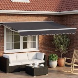 VidaXL Marchiza Electrica Retractabila Antracit 2,5 x 2 m Rezistenta La Intemperii Gradina