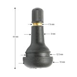 Valva roata tubeless premium TR438 din EPDM, 44 mm, pentru jante 12.5 mm