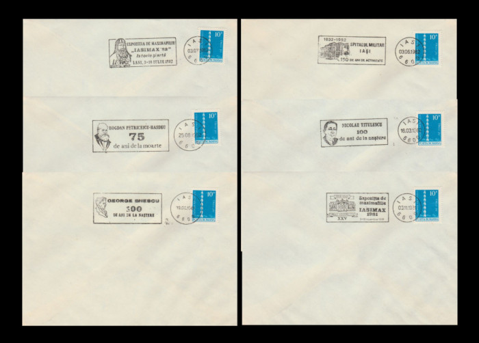 1979-1982 Romania - Lot 11 plicuri filatelice cu stampile speciale diferite