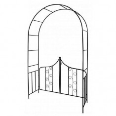 Arcada metalica, pergola, pentru gradina, cu portita, 138x40x240 cm