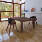 vidaXL Scaune de bucătărie, 2 buc, lemn curbat &amp; piele ecologică