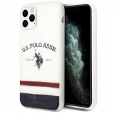 Husa TPU U.S. Polo Tricolore Blurred pentru Apple iPhone 11 Pro Max, Alba USHCN65PCSTRB