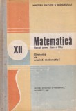 Matematica. Manual pentru clasa a XII-a. Elemente de analiza matematica (1987)