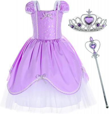 Costum Pncess(Snow,Belle,Mica Sirenă,Anna,Cenusăreasa,Rapunzel) pentru fete mici foto