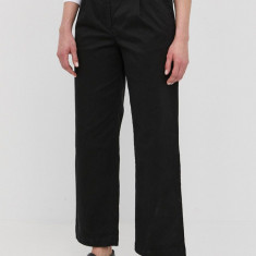 MICHAEL Michael Kors pantaloni femei, culoarea negru, lat, high waist