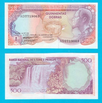 Sao Tome &amp;amp; Principe (p#61) 500 Dobras 1989 UNC &amp;#039;Țestoasă de Mare&amp;#039; serie: AD7719063 margine albă foto