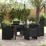 Cumpara ieftin Set de masă pentru grădină 5 pcs Negru poliratan