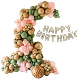 Set baloane si decoratiuni petrecere Happy Birthday, 749, 90 buc, Ropet
