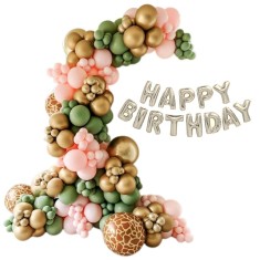 Set baloane si decoratiuni petrecere Happy Birthday, 749, 90 buc, Ropet