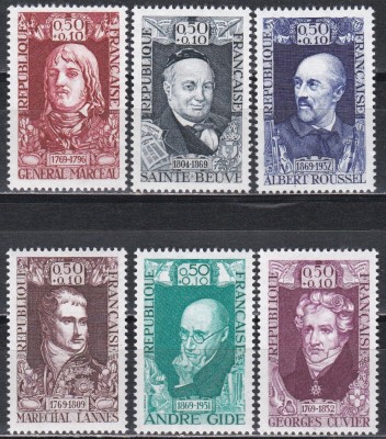 Franta 1969 - Francezi celebri, 2 Serii, MNH foto
