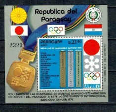 Paraguay 1972 - Jocurile Olimpice de iarna, medaliați, sport, colita neuzata