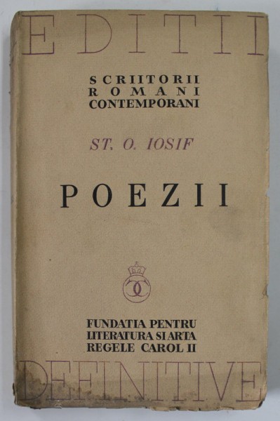 POEZII de ST.O. IOSIF , 1939 , PREZINTA PETE SI URME DE UZURA