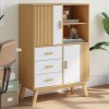 VidaXL Dulap &icirc;nalt &bdquo;OLDEN&rdquo;, alb și maro, 85x43x125 cm, lemn masiv pin 358617