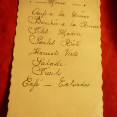 Meniu francez cu autografe 1934