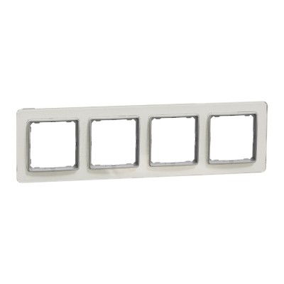 Rama Ornament 4 posturi Schneider Sedna sticla alba SDD360804 foto