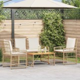 vidaXL Set de Mobilier pentru Exterior 4 pcs Alb Natural și Crem 42025134