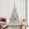 VidaXL Pom de Crăciun artificial pre-iluminat Argintiu 240 cm PET 3397232
