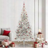 VidaXL Pom de Crăciun artificial pre-iluminat Argintiu 240 cm PET 3397232