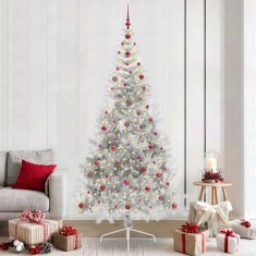 vidaXL Pom de Crăciun artificial pre-iluminat Argintiu 240 cm PET 3397232
