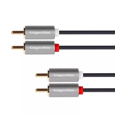 Cablu 2x RCA - 2x RCA 1m BASIC Kruger&amp;amp;Matz foto