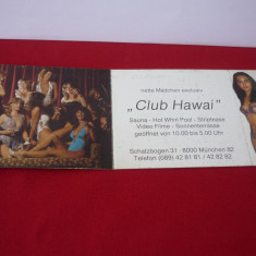 MUNCHEN CLUB HAWAI, LEGITIMATIE ACCES ANI 70