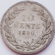 255 Olanda 10 cents 1890 Willem III km 80 argint