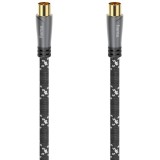 Cablu coaxial Hama 205071, Placat cu aur, 3m, Negru
