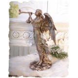 Statueta din ceramica cu broz cu ingeras cu trompeta WU70497A4, Bronz, Nuduri