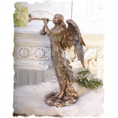 Statueta din ceramica cu broz cu ingeras cu trompeta WU70497A4