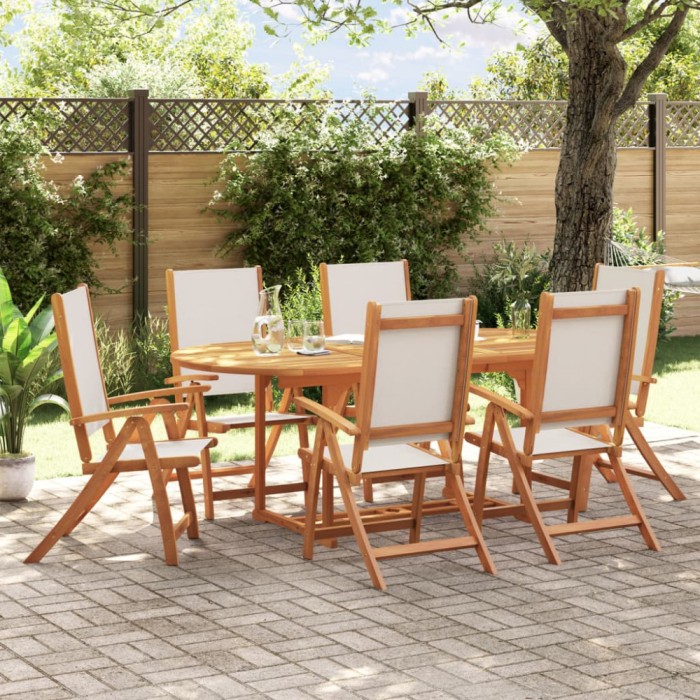 Gossi set mobilier de gradina, 7 piese, lemn masiv acacia/textilena
