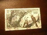 Serie 1 valoare Africa Ecuatoriala Franceza 1953 ,Posta Aeriana ,500fr stampilat