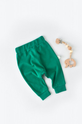 Pantaloni Bebe Unisex din bumbac organic Verde BabyCosy (Marime: 6-9 luni) foto