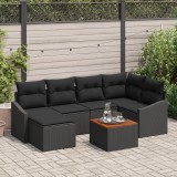 vidaXL Set de Canapea de Grădină 7 pcs Negru 55 x 55 x 37 cm