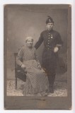 Bucuresti foto carton Novak - Antonia si Cristache 1908 - militar roman decorat 40 ani Domnie si insem Carol I