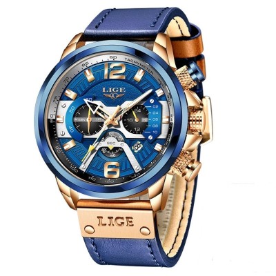 Ceas barbatesc Lige Quartz Piele foto