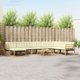 Cumpara ieftin Set de canapele de exterior 9 buc. Alb si crem