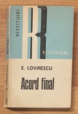 Acord final de Eugen Lovinescu. Colectia Restituiri