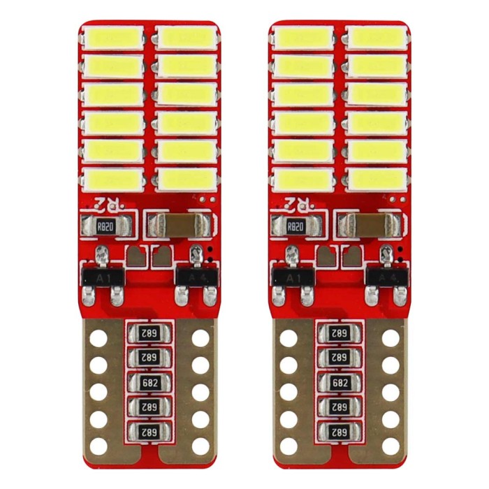 Bec de pozitie tip LED Canbus, T10 W2.1x9.5 W5W, 12-24V 2.2W, 20 SMD 4014 , culoare alb , AMIO, set 2 buc