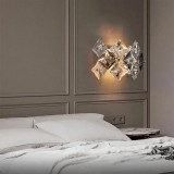 Aplica de perete Zarina 2xE14 din metal si cristal, finisaj auriu