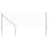 VidaXL Gard de link &icirc;n lanț cu 7 st&acirc;lpi ascuțiți 0.4x10 m din oțel galvanizat