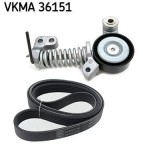 Set curea transmisie cu caneluri Volvo S60 II, S60 II Cross Country, S80 II, S90 II, V40, V40 Cross Country, V60 I, V60 I Cross Country, V60 II