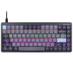 Tastatura Gaming Tracer FINA 84 GameZone, Red Switch, Iluminare Rainbow, Layout US (Negru)
