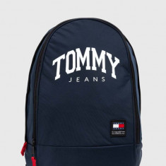 Tommy Jeans rucsac bărbați, culoarea bleumarin, mare, cu imprimeu AM0AM12129