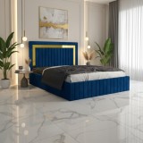 Pat Tapitat Loris Albastru Catifea Premium ✔Materiale de calitate