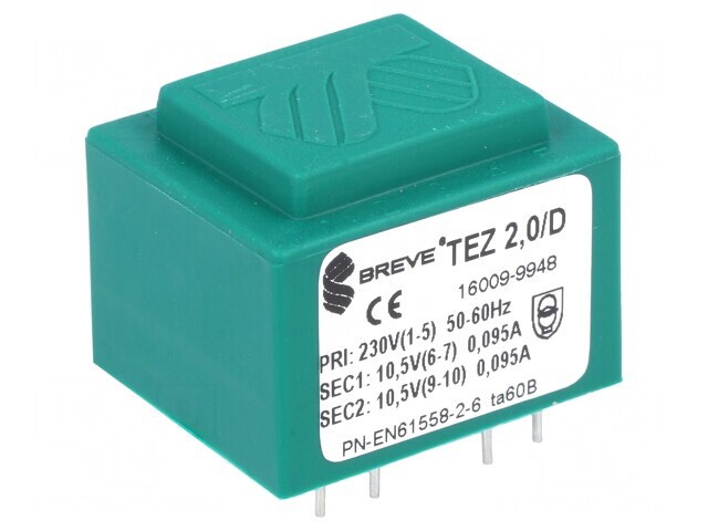 Transformator &Icirc;ncapsulat 2VA 230V 10,5V PCB