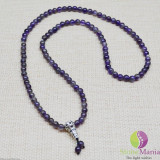 Colier mantra mala cu ametist si argint 925, Stonemania Bijou