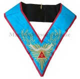 Cumpara ieftin Colan Maestru Venerabil - RSAA - Turcoaz cu Broderie Manual? ?i Spate Negru (Cap de Mort)