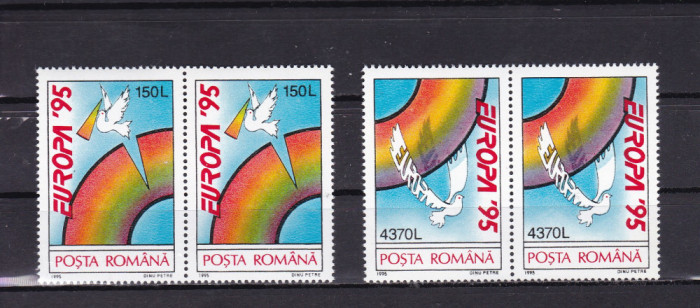 ROMANIA 1995 LP 1377 EUROPA 95 PRIETENIE SI LIBERTATE PERECHE SERII MNH