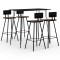 Gossi set mobilier de bar, 5 piese, negru