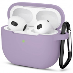 Husa de protectie compatibila apple airpods 3, smooth ultrathin material, purple
